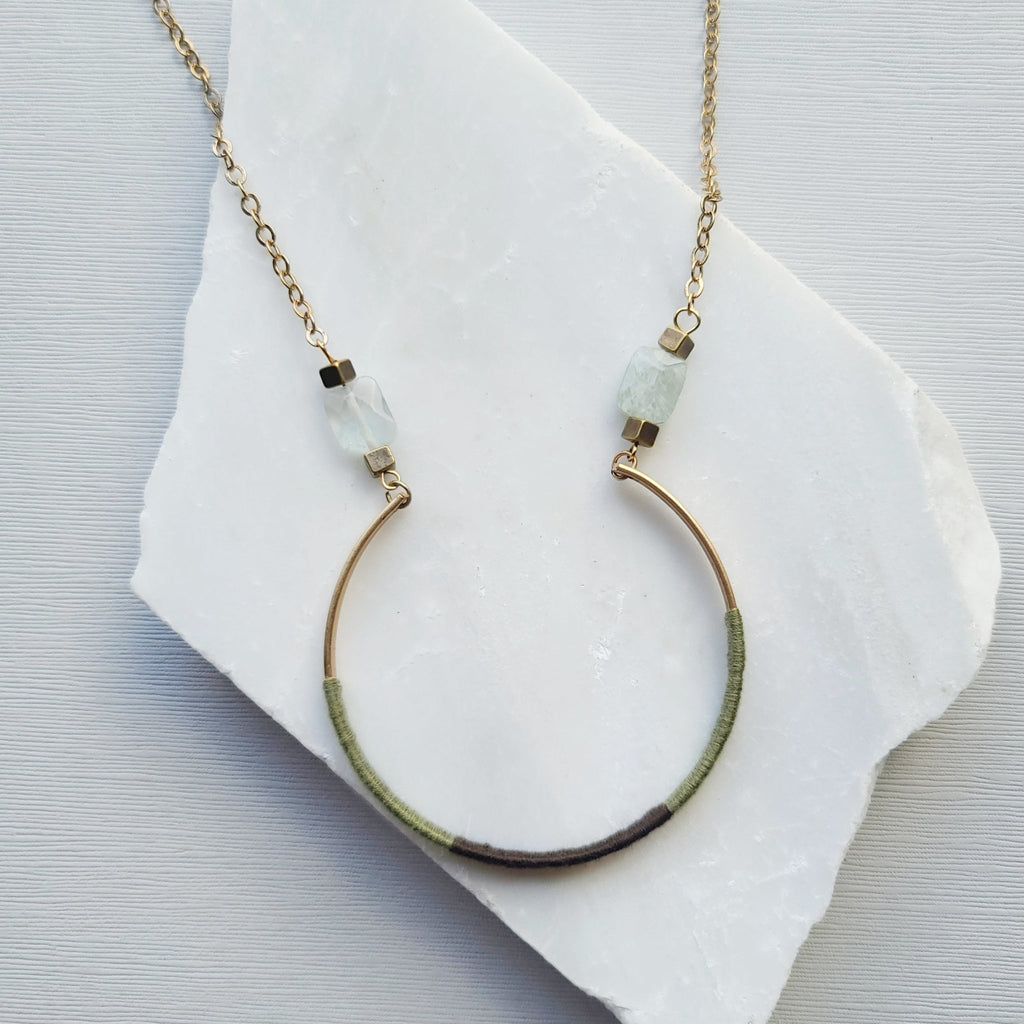 Half Circle Stone Necklace