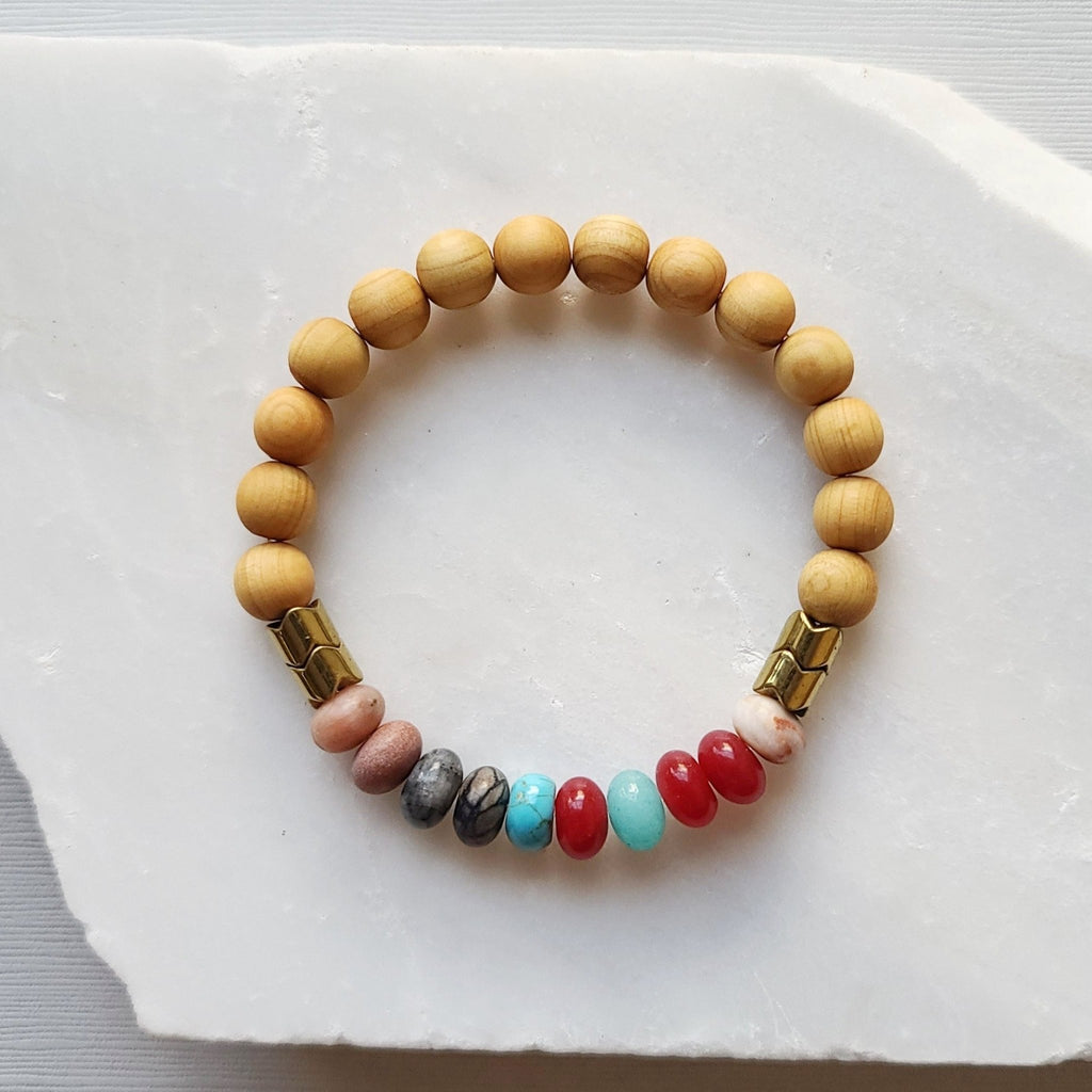 Mixed Stone & Rosewood Diffuser Bracelet