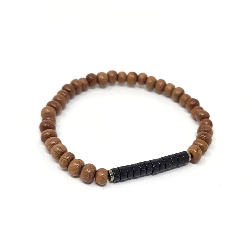 Onyx Seed Bead & Bayong Wood Diffuser Bracelet