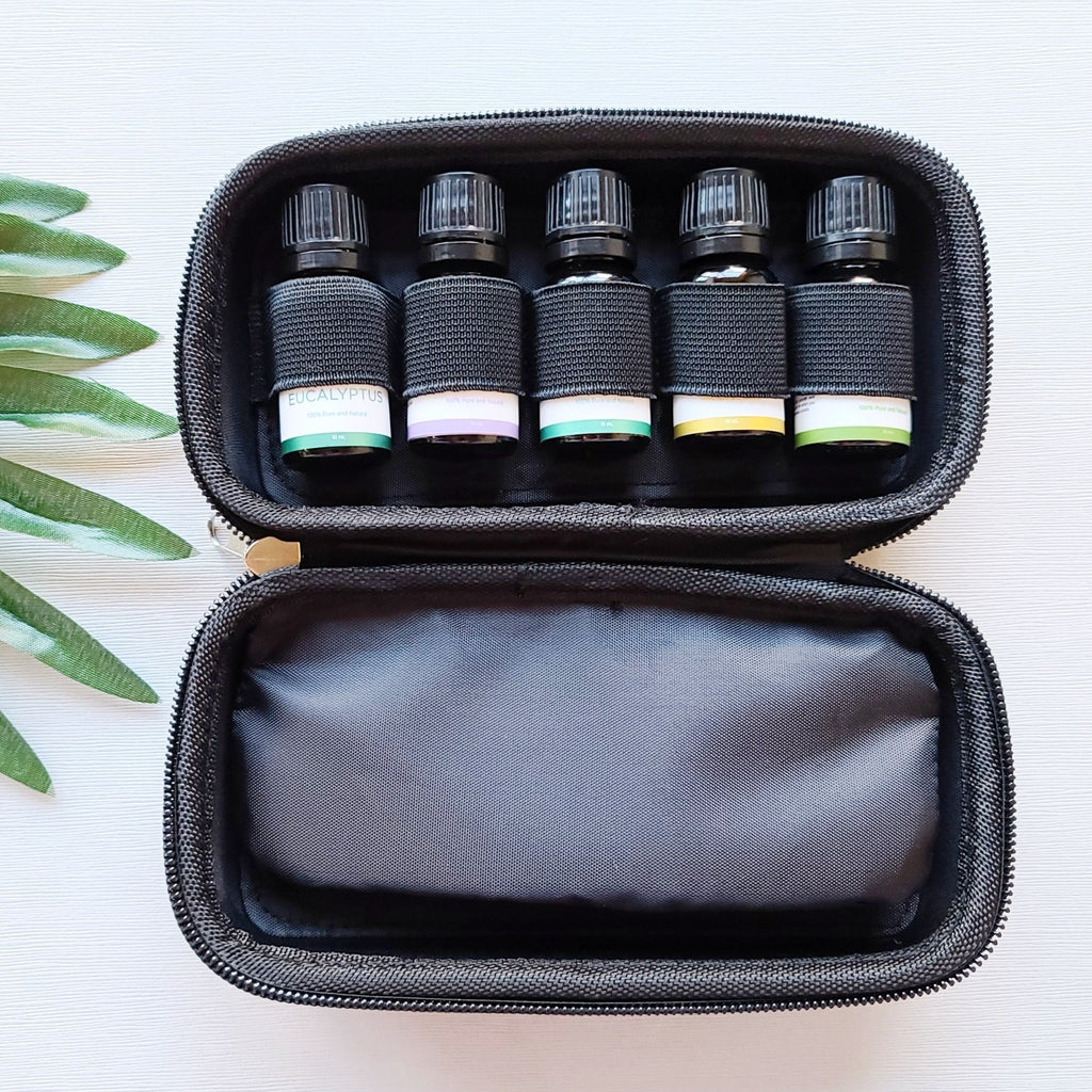 Textured Hard Shell Essential Oil Carry Case - Holds (10) 5 ML or 10 ML Bottles