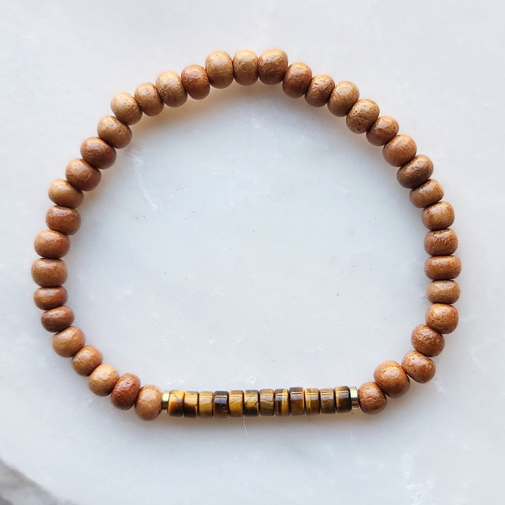 Tiger Eye & Bayong Wood Diffuser Seed Bead Diffuser Bracelet