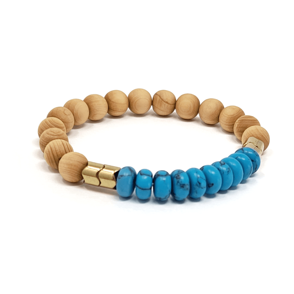 Turquoise & Rosewood Diffuser Bracelet