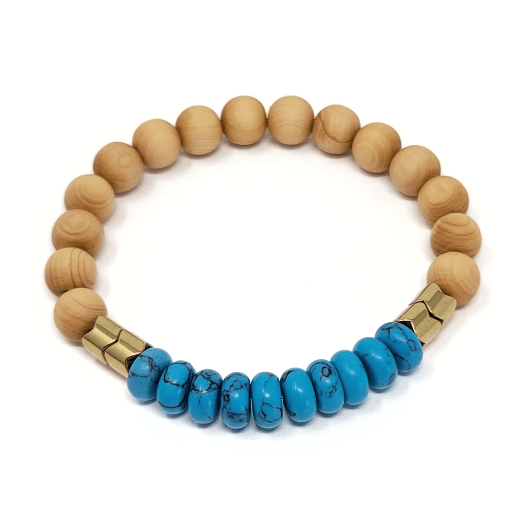 Turquoise & Rosewood Diffuser Bracelet