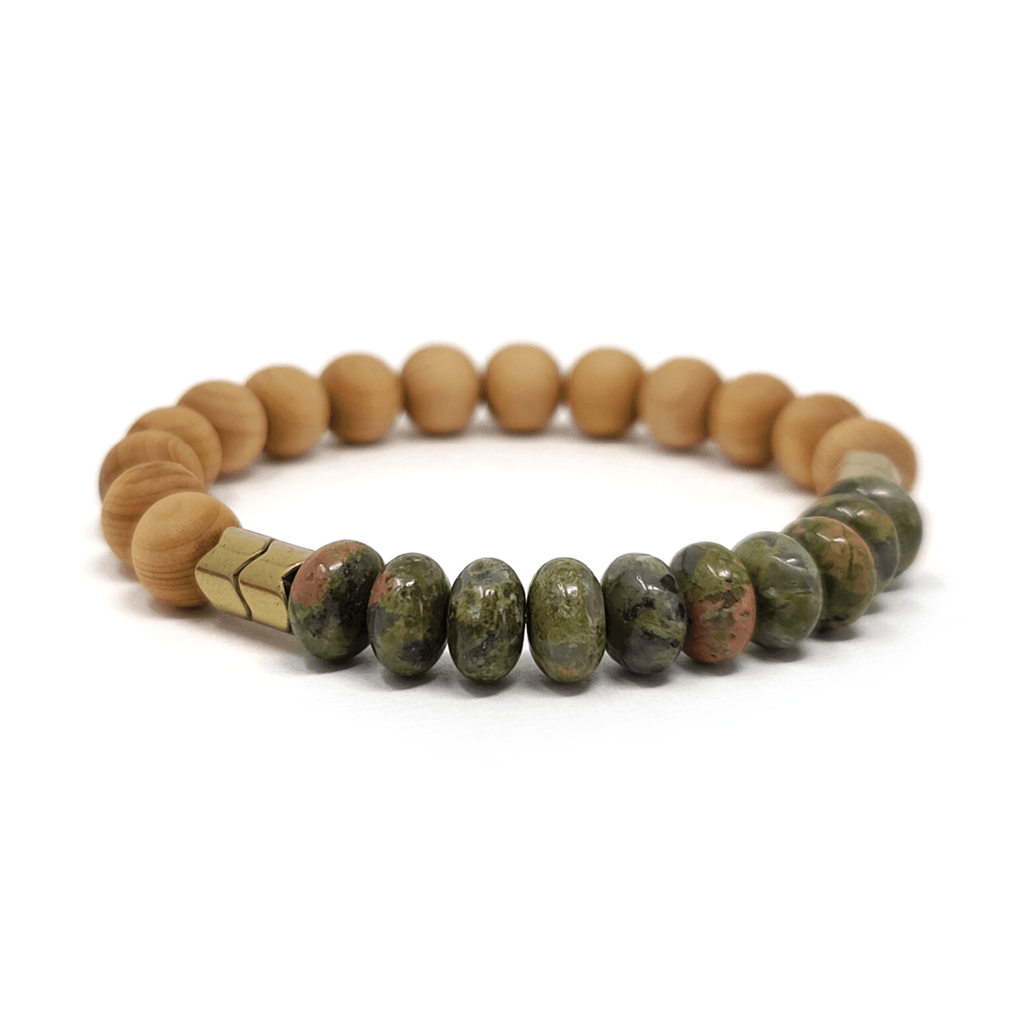 Unakite Jasper & Rosewood Diffuser Bracelet