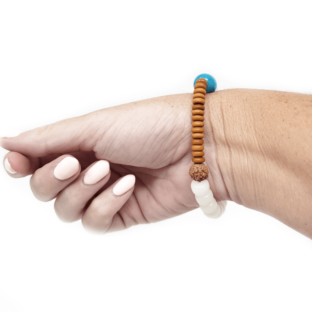 White Bodhi Coconut Blue Bracelet