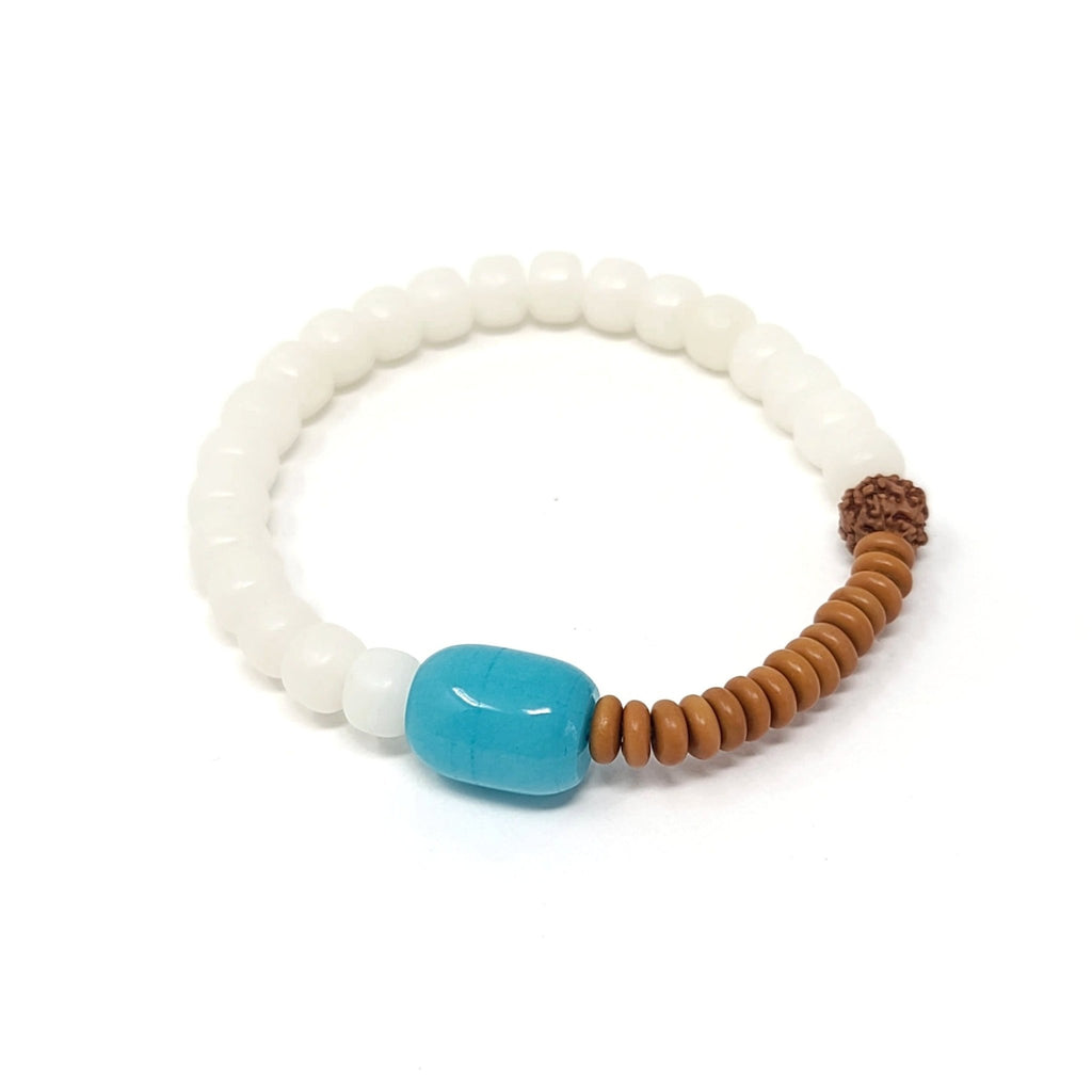 White Bodhi Coconut Blue Bracelet