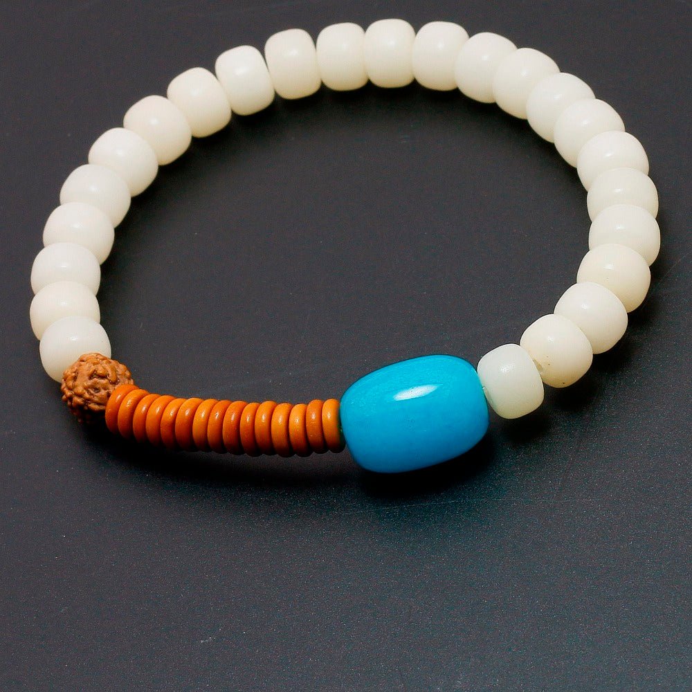 White Bodhi Coconut Blue Bracelet
